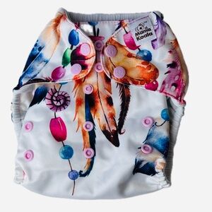NEW Mama Kuala Feather Print Diaper Cover with MK Insert